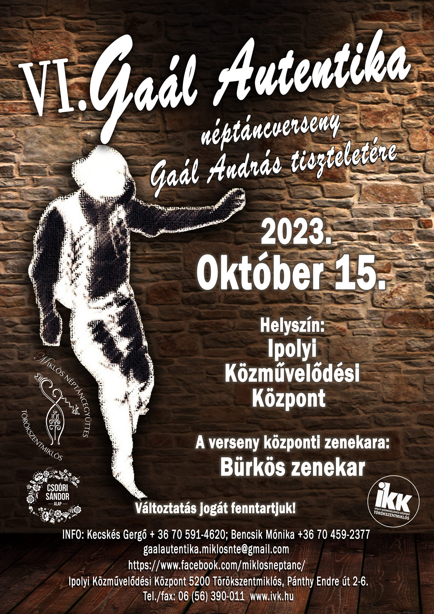 VI. GAÁL AUTENTIKA versenyszabályzat – nevezési lap